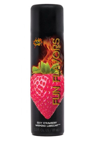 Разогревающий лубрикант Fun Flavors 4-in-1 Sexy Strawberry с ароматом клубники - 89 мл.
