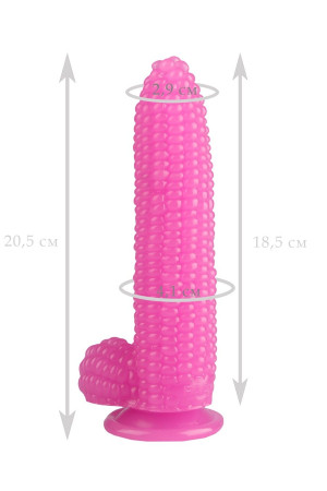 Розовый фаллоимитатор-кукуруза на присоске - 20,5 см.