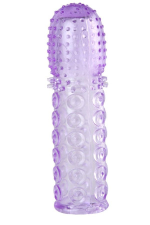 Насадка гелевая фиолетовая с точками, шипами и наплывами - 13,5 см.