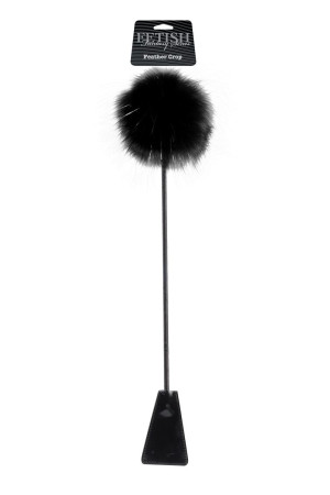 Черный стек Feather Crop с пуховкой на конце - 53,3 см.