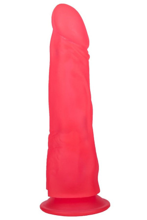 Розовый фаллоимитатор на присоске - 18,8 см.