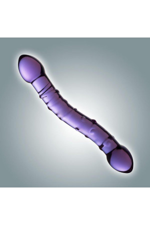 Фиолетовый стеклянный фаллоимитатор - 19 см.
