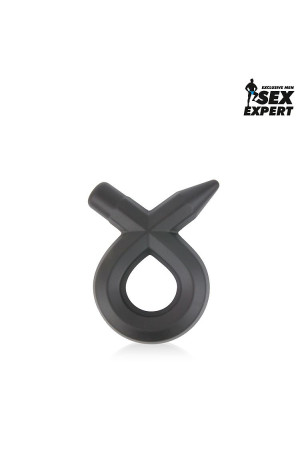 Черное силиконовое эрекционное кольцо Sex Expert