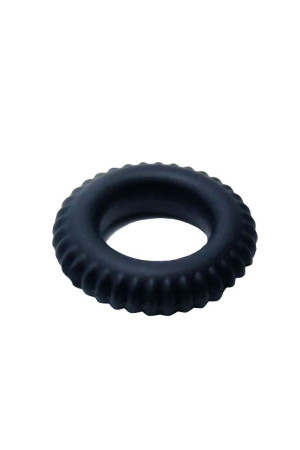Черное силиконовое эрекционное кольцо-шина Sex Expert