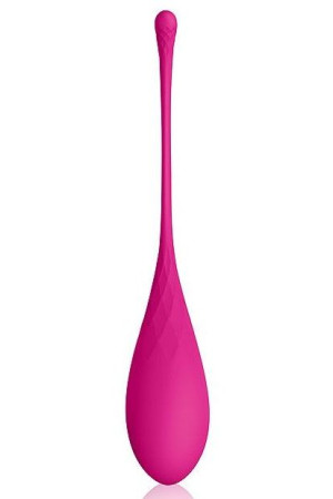 Ярко-розовый тяжелый каплевидный вагинальный шарик со шнурком