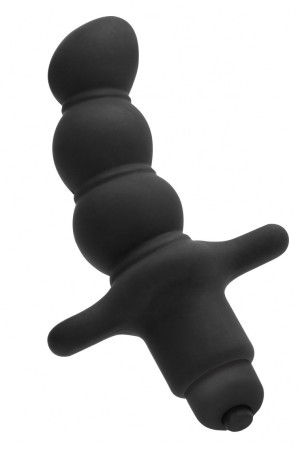 Черный анальный вибростимулятор N 53 Anal Finger Stimulator - 16,5 см.