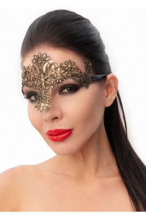 Стильная золотистая женская карнавальная маска