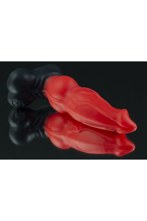 Красно-черный фаллоимитатор собаки  Дог mini  - 18 см.
